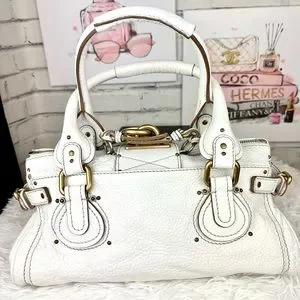 Chloé Paddington Medium Hand Bag White Chloe Paddington bag Handbag Shoulder White Leather Medium w